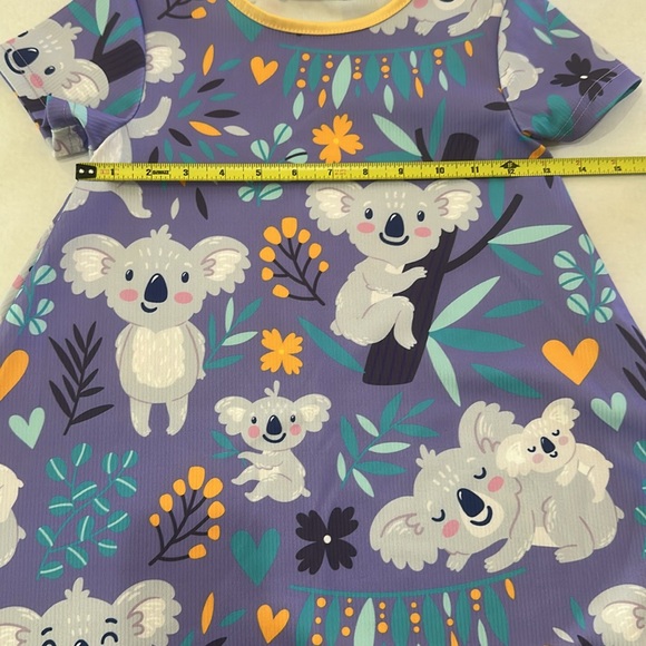 Purple Koala Print Dress - Picture 6 of 7